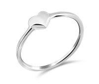 Plain Heart Silver Ring NSR-514